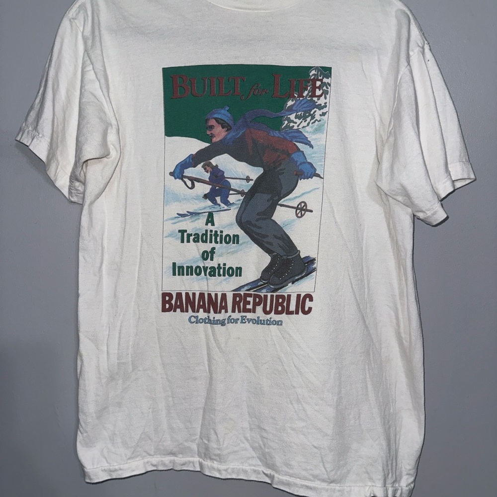 Vintage Banana Republic White Ski Tradition Tee
